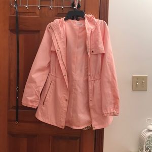 Baby pink Calvin Klein spring rain jacket